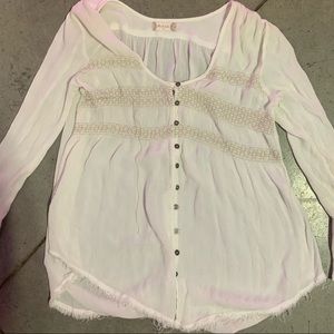 Altar’d State Flowy White Long Sleeve